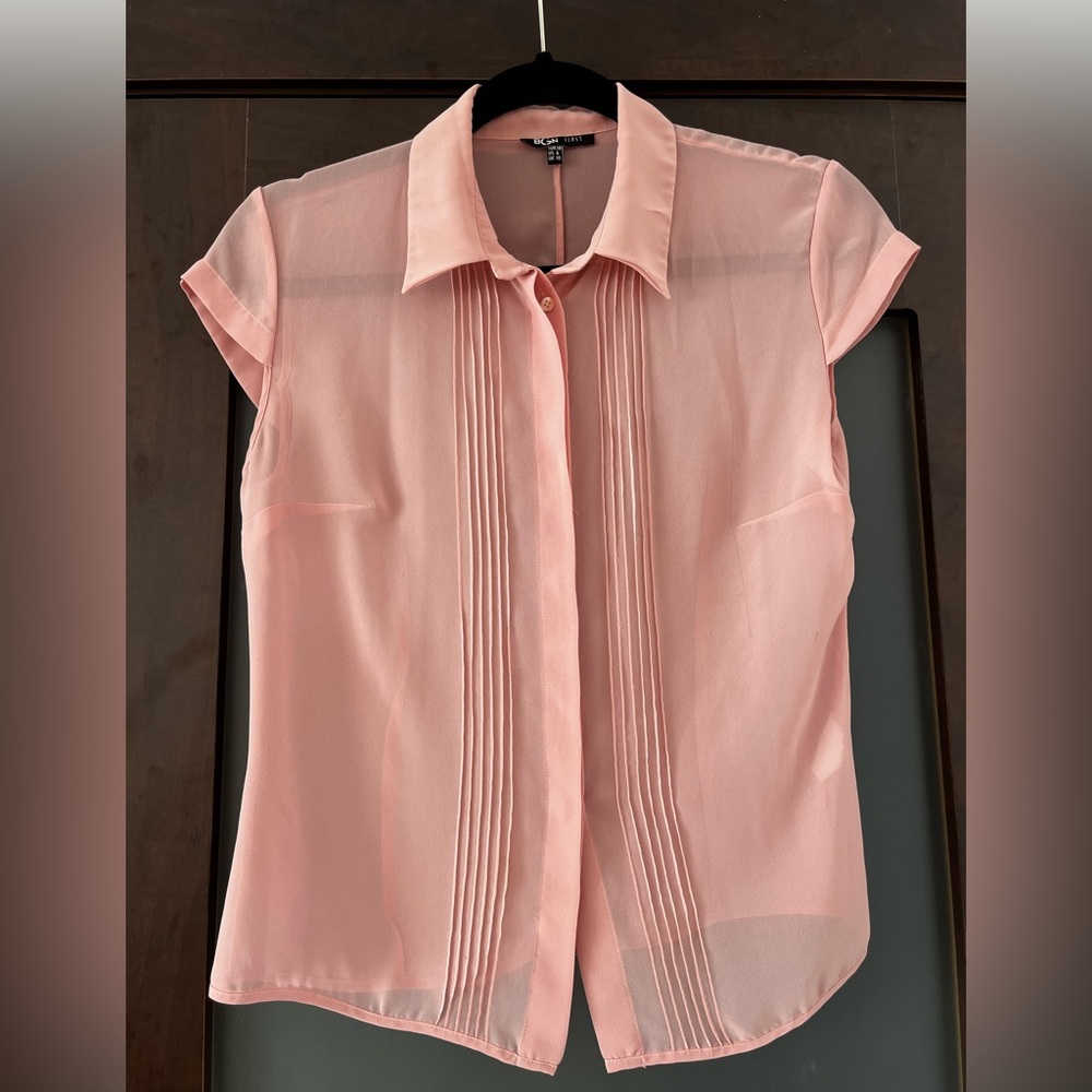BGN silk Light Pink Sheer Blouse
